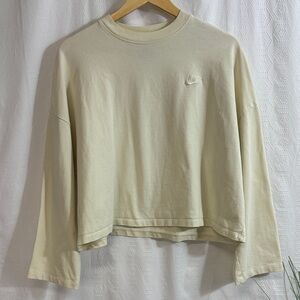 nike sweatshirt cropped cream vintage style baggy sleeves XL